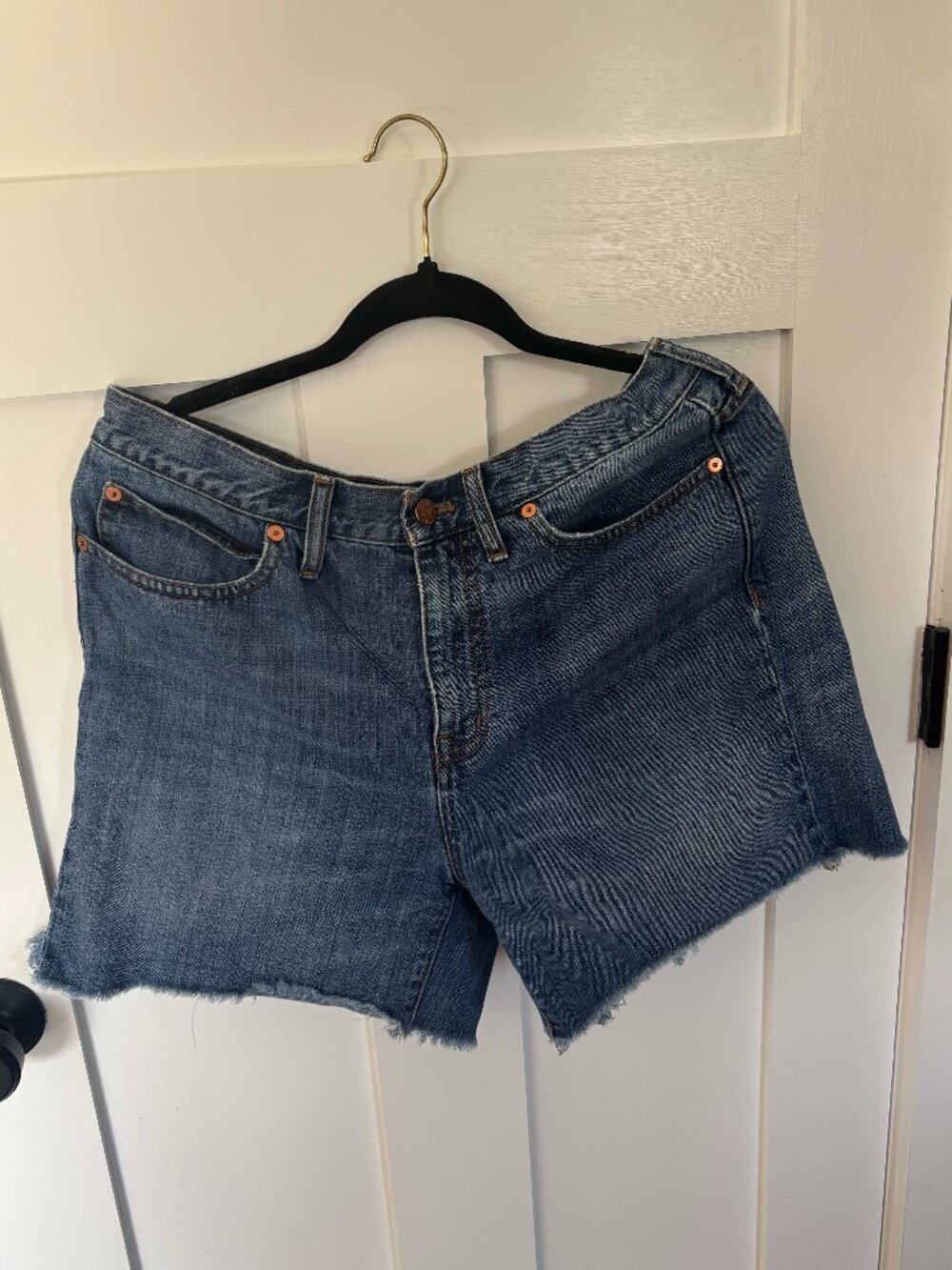 Madewell Denim Shorts with deconstructed hem
